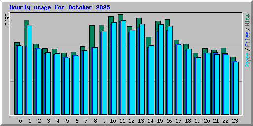 Hourly usage for October 2025